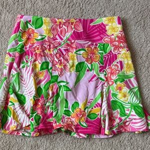 Bright Pink Tropical Floral Skort